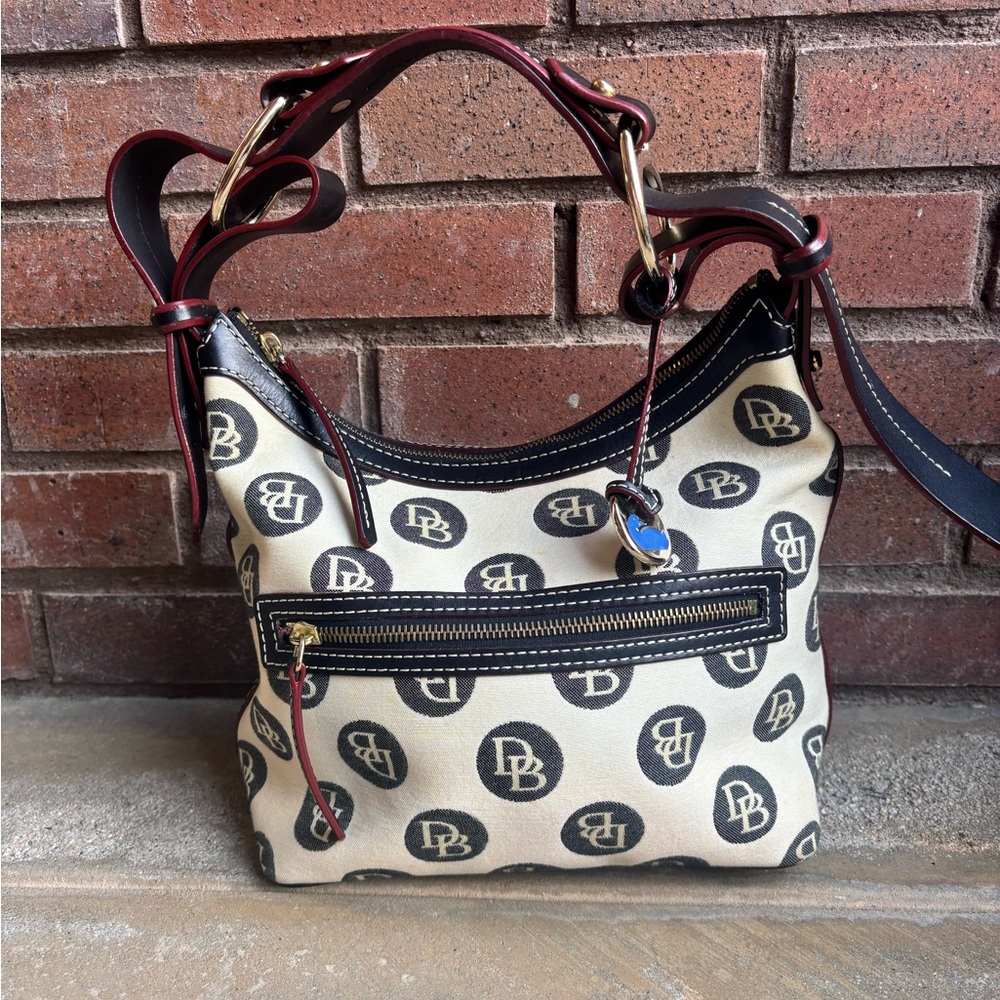 Dooney & Bourke Black and Cream Shoulder Bag